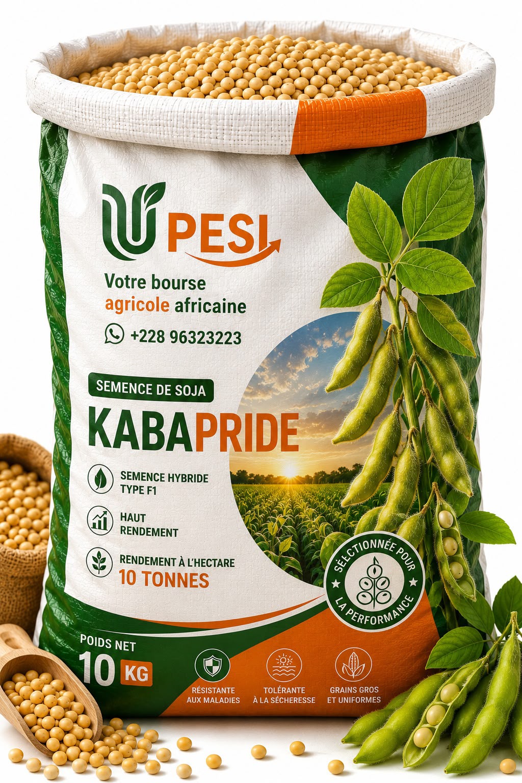 Sac de semences hybrides de soja KABA PRIDE