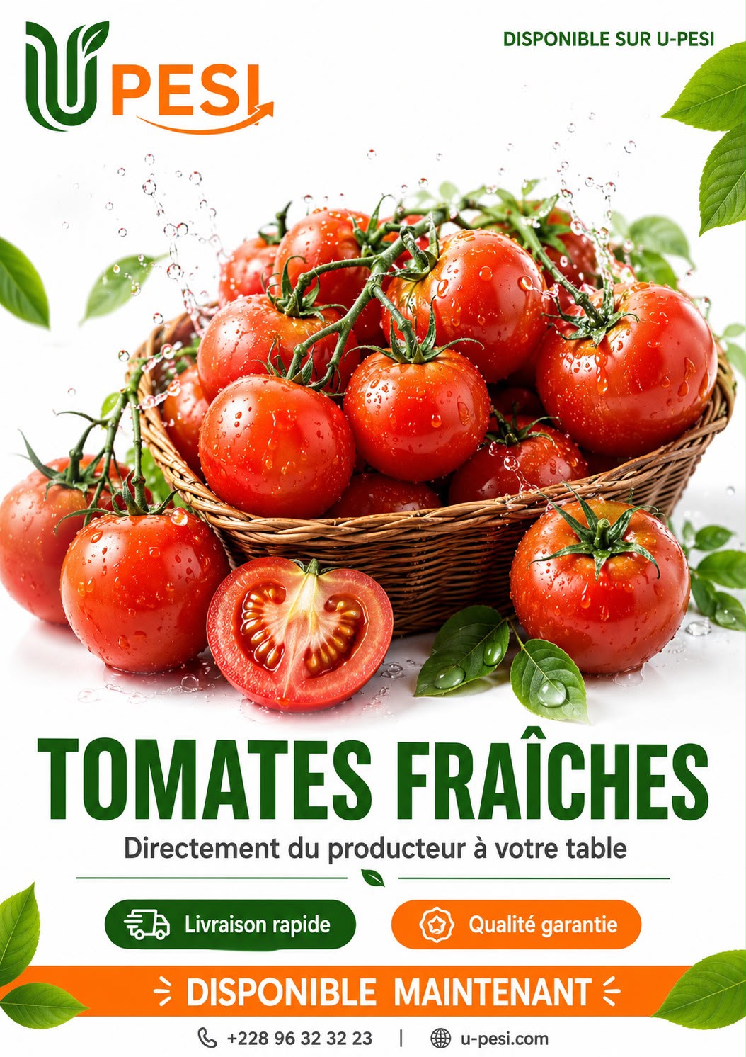 Panier de tomates fraîches disponibles sur U-PESI