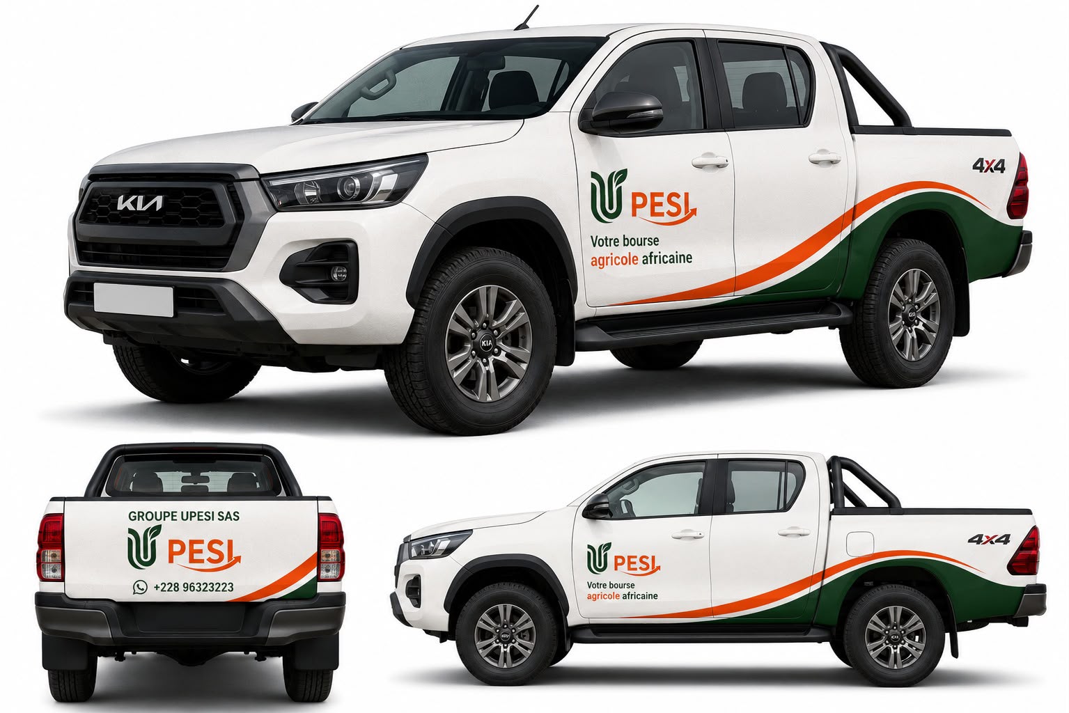 Véhicule 4x4 Kia floqué aux couleurs GROUPE UPESI SAS